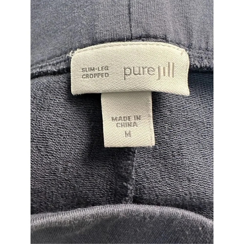 Pure Jill women’s slim leg cropped gray pants size Medium #30-0772 - Picture 3 of 4